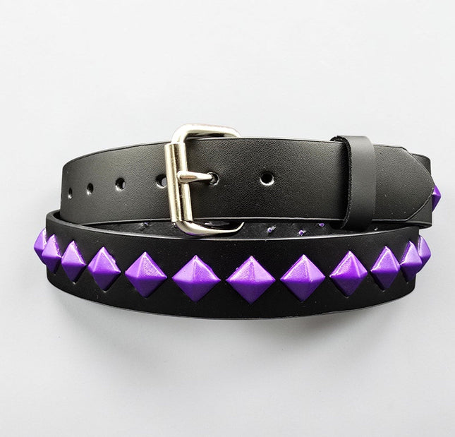 BT126-PPL NEON PURPLE DIAMOND STUDDED BELT