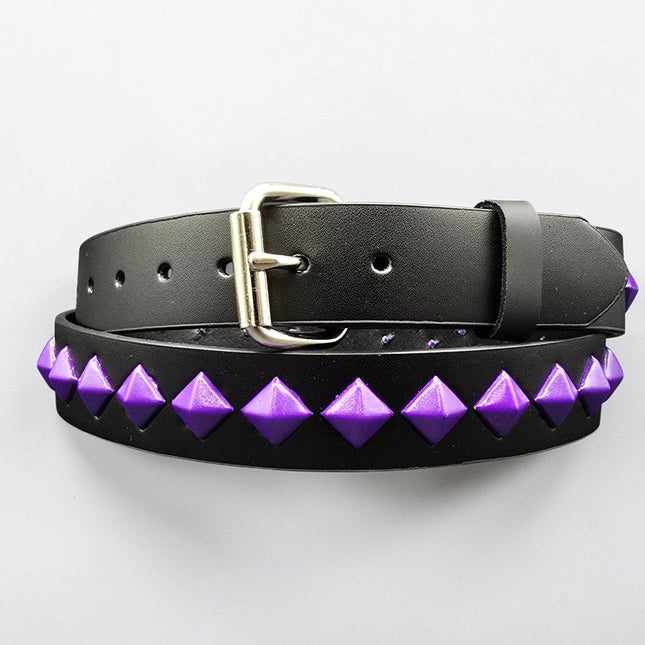 BT126-PPL NEON PURPLE DIAMOND STUDDED BELT