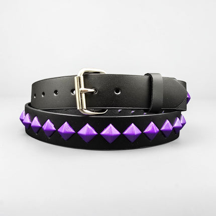 BT126-PPL NEON PURPLE DIAMOND STUDDED BELT