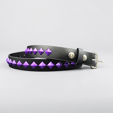 BT126-PPL NEON PURPLE DIAMOND STUDDED BELT