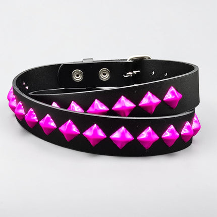 BT126-PS NEON PINK DIAMOND STUDDED BELT
