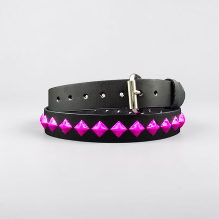 BT126-PS NEON PINK DIAMOND STUDDED BELT
