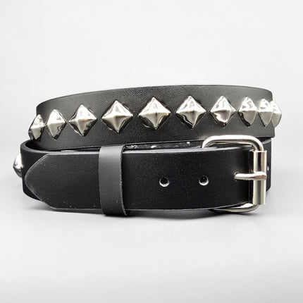 BT126-SIL SILVER DIAMOND STUDDED BELT