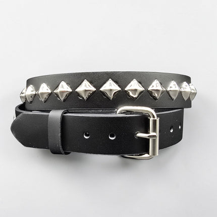 BT126-SIL SILVER DIAMOND STUDDED BELT