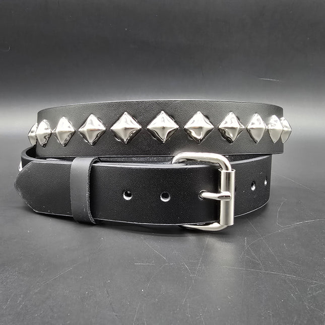 BT126-SIL SILVER DIAMOND STUDDED BELT