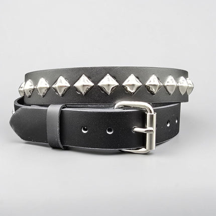 BT126-SIL SILVER DIAMOND STUDDED BELT