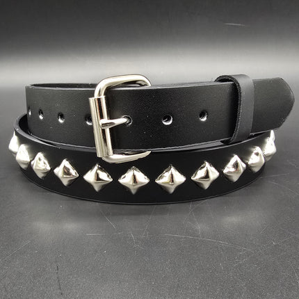 BT126-SIL SILVER DIAMOND STUDDED BELT