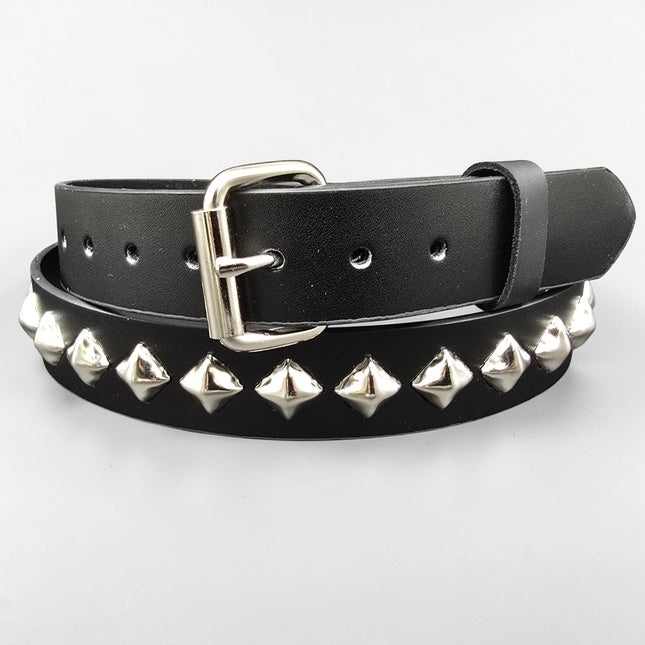 BT126-SIL SILVER DIAMOND STUDDED BELT