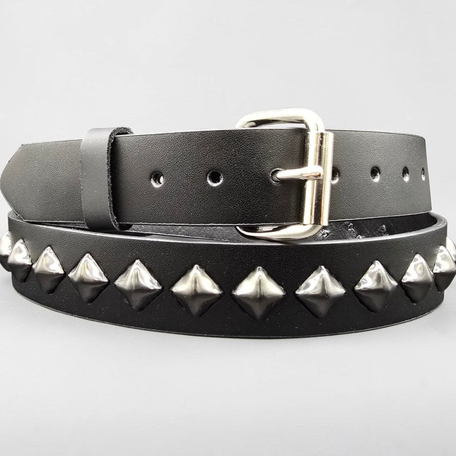 BT126-BS GUNMETAL BLACK  DIAMOND STUDDED BELT