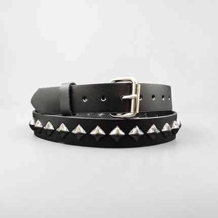 BT126-BS GUNMETAL BLACK  DIAMOND STUDDED BELT