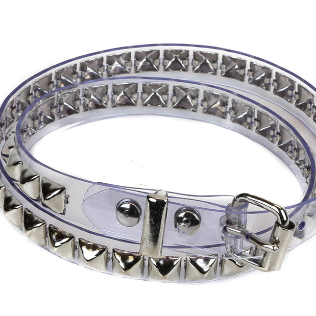 BT134CLR PVC VINYL 1 ROW STUDDED BELT