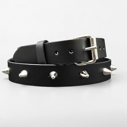 BT135UK-SIL SILVER UK77  STUDDED BELT