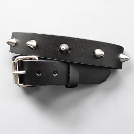 BT135UK-SIL SILVER UK77  STUDDED BELT