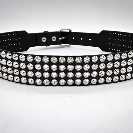 BT143B-CON 4 ROW CONICAL STUDDEDBELT WITH NARROW HEAD ROLLER BUCKLE