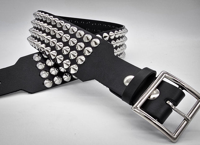 BT143B-CON-GB 4 ROW CONICAL STUDDEDBELT WITH NARROW HEAD GARRISON BUCKLE
