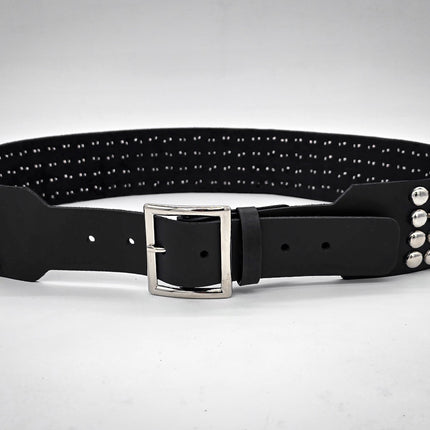 BT143B-RND-GB 4 ROW CONICAL STUDDED BELT WITH NARROW HEAD GARRISON BUCKLE