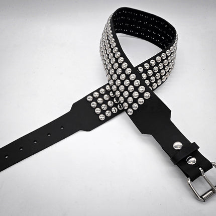 BT143B-RND-GB 4 ROW ROUND STUDDED BELT WITH NARROW HEAD ROLLER BUCKLE