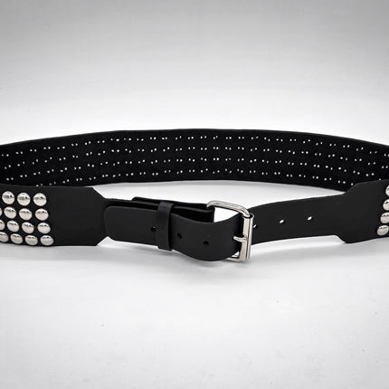 BT143B-RND-GB 4 ROW ROUND STUDDED BELT WITH NARROW HEAD ROLLER BUCKLE