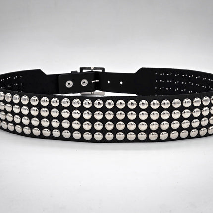 BT143B-RND-GB 4 ROW CONICAL STUDDED BELT WITH NARROW HEAD GARRISON BUCKLE