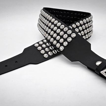 BT143B-RND-GB 4 ROW CONICAL STUDDED BELT WITH NARROW HEAD GARRISON BUCKLE