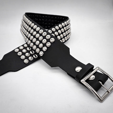 BT143B-RND-GB 4 ROW CONICAL STUDDED BELT WITH NARROW HEAD GARRISON BUCKLE
