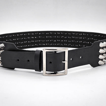 BT143B-UK-GB 4 ROW UK77 STUDDED 2 1/2" WIDE  BELT WITH NARROW HEAD GARRISON  BUCKLE