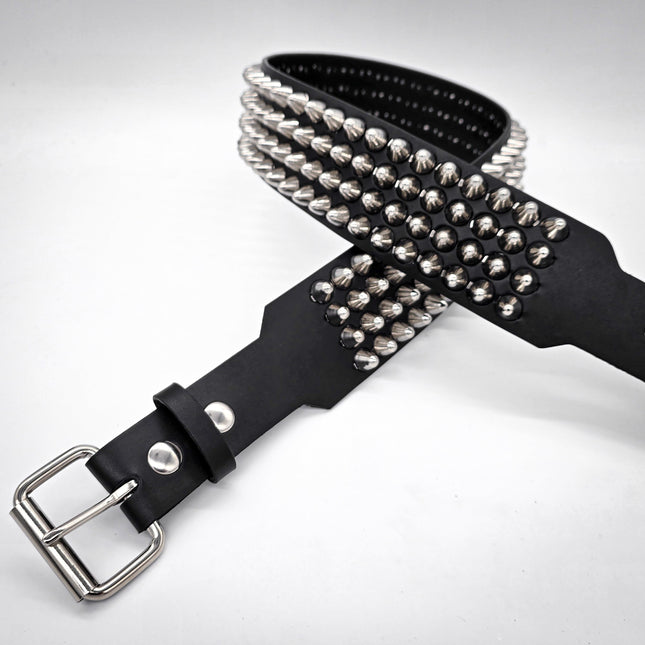 BT143B-UK 4 ROW UK77 STUDDED 2 1/2" WIDE  BELT WITH NARROW HEAD ROLLER BUCKLE