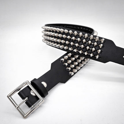 BT143B-UK-GB 4 ROW UK77 STUDDED 2 1/2" WIDE  BELT WITH NARROW HEAD GARRISON  BUCKLE