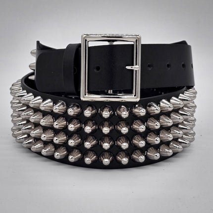 BT143B-UK-GB 4 ROW UK77 STUDDED 2 1/2" WIDE  BELT WITH NARROW HEAD GARRISON  BUCKLE