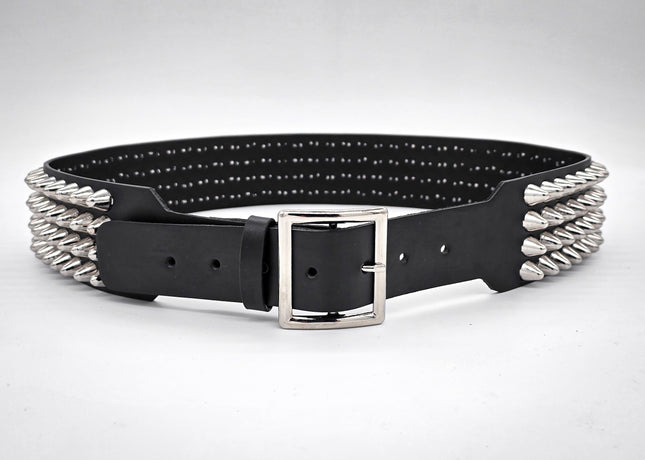 BT143B-UK-GB 4 ROW UK77 STUDDED 2 1/2" WIDE  BELT WITH NARROW HEAD GARRISON  BUCKLE