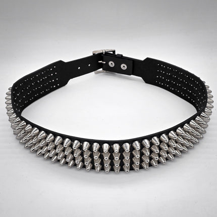 BT143B-UK 4 ROW UK77 STUDDED 2 1/2" WIDE  BELT WITH NARROW HEAD ROLLER BUCKLE