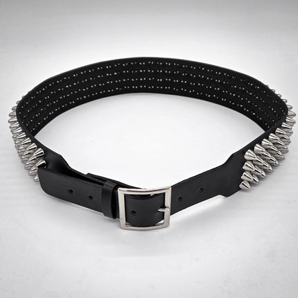 BT143B-UK-GB 4 ROW UK77 STUDDED 2 1/2" WIDE  BELT WITH NARROW HEAD GARRISON  BUCKLE