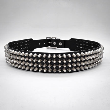 BT143B-UK 4 ROW UK77 STUDDED 2 1/2" WIDE  BELT WITH NARROW HEAD ROLLER BUCKLE