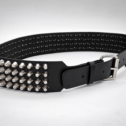 BT143B-UK 4 ROW UK77 STUDDED 2 1/2" WIDE  BELT WITH NARROW HEAD ROLLER BUCKLE