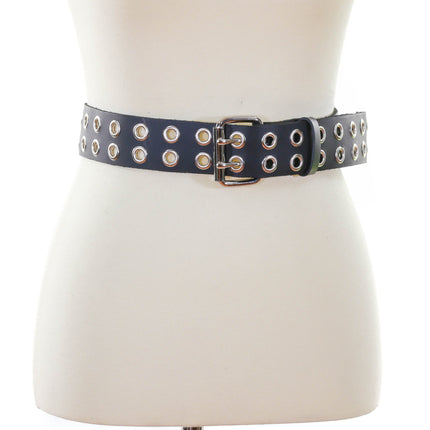 BT145US  USA TANNERY  LEATHER BELT WITH 2 ROW 1" EYELETS GROMMET