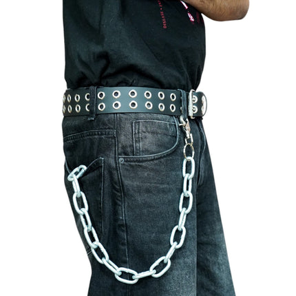 BT145US  FULL GRAIN GRADE A  LEATHER 2 ROW GROMMET EYELET BELT