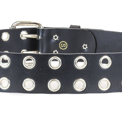 BT145US  USA TANNERY  LEATHER BELT WITH 2 ROW 1" EYELETS GROMMET