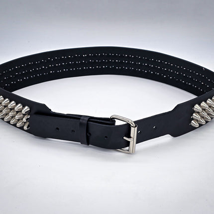 BT146B-UK 3 ROW UK77 STUDDED 2 1/2" WIDE  BELT WITH NARROW HEAD ROLLER BUCKLE