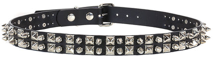 BT151 BLACK LEATHER SPIKE BELT