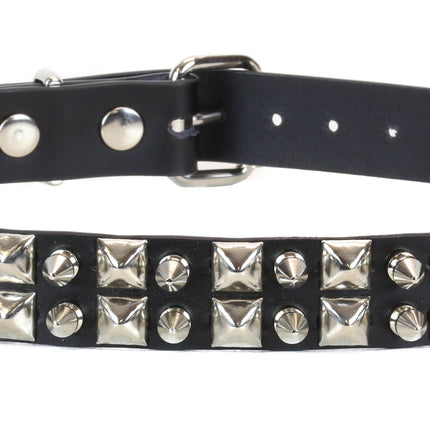 BT151 BLACK LEATHER SPIKE BELT