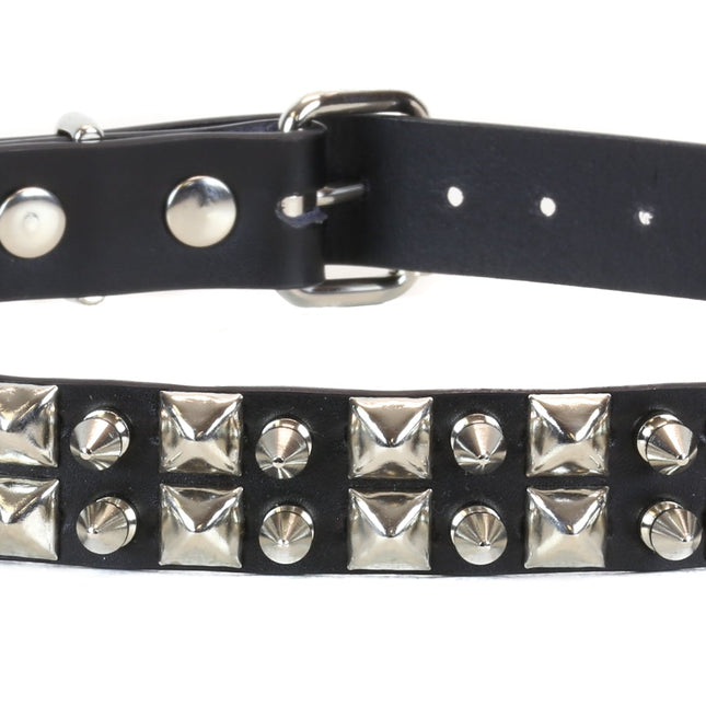 BT151 BLACK LEATHER SPIKE BELT
