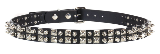 BT151 BLACK LEATHER SPIKE BELT