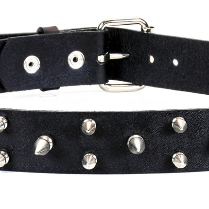 BT152 BLACK LEATHER SPIKE BELT