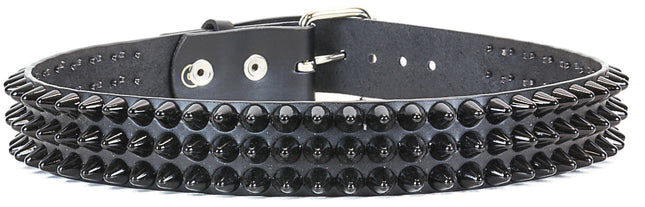 BT153-BS  BLACK UK77 CONEHEAD STUD BELT
