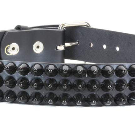 BT153-BS  BLACK UK77 CONEHEAD STUD BELT