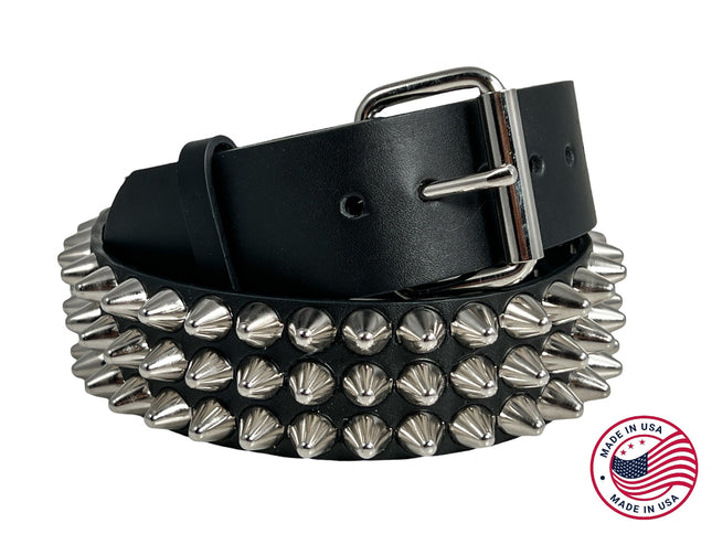 BT153-US  UK77 STUDDED BELT AMERICAN LEATHER
