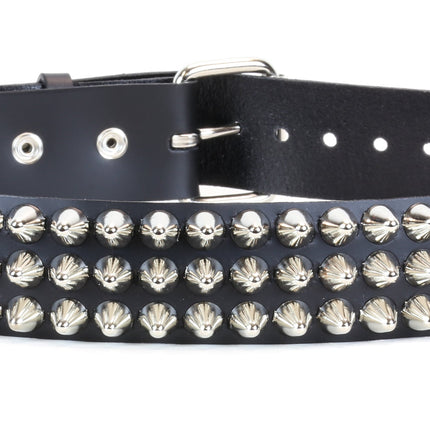 BT153  UK77 TALL CONE STUDDED FUNK LOGO SNAP LEATHER BELT * BEST SELLER