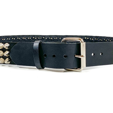BT153  UK77 TALL CONE STUDDED FUNK LOGO SNAP LEATHER BELT * BEST SELLER