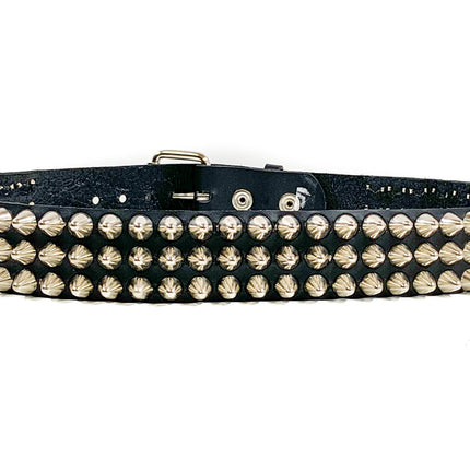 BT153  UK77 TALL CONE STUDDED FUNK LOGO SNAP LEATHER BELT * BEST SELLER