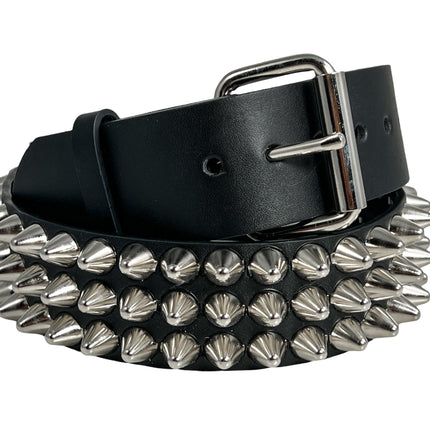 BT153  UK77 TALL CONE STUDDED FUNK LOGO SNAP LEATHER BELT * BEST SELLER